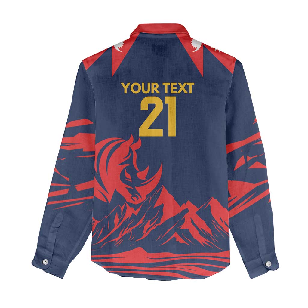 Custom Cricket Nepal East Asia-Pacific Women Casual Shirt Nepal Rhinos Champions - Wonder Print Shop