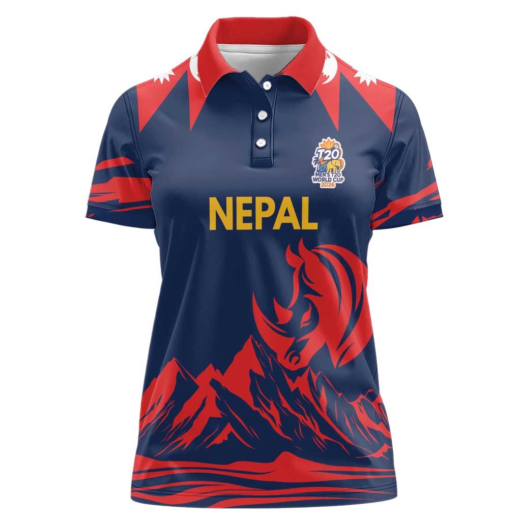 Custom Cricket Nepal East Asia-Pacific Women Polo Shirt Nepal Rhinos Champions - Wonder Print Shop