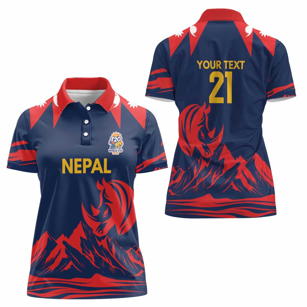 Custom Cricket Nepal East Asia-Pacific Women Polo Shirt Nepal Rhinos Champions - Wonder Print Shop