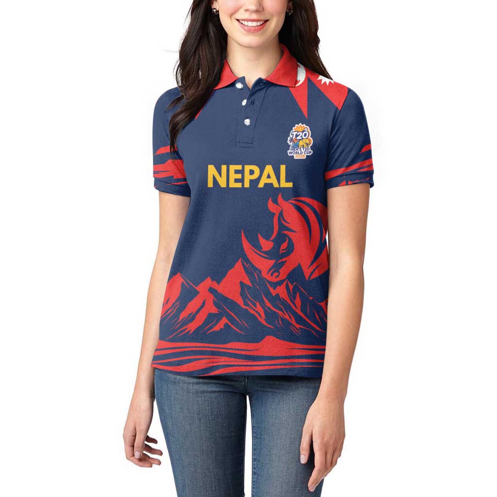 Custom Cricket Nepal East Asia-Pacific Women Polo Shirt Nepal Rhinos Champions - Wonder Print Shop