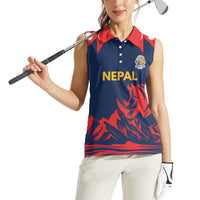 Custom Cricket Nepal East Asia-Pacific Women Sleeveless Polo Shirt Nepal Rhinos Champions - Wonder Print Shop