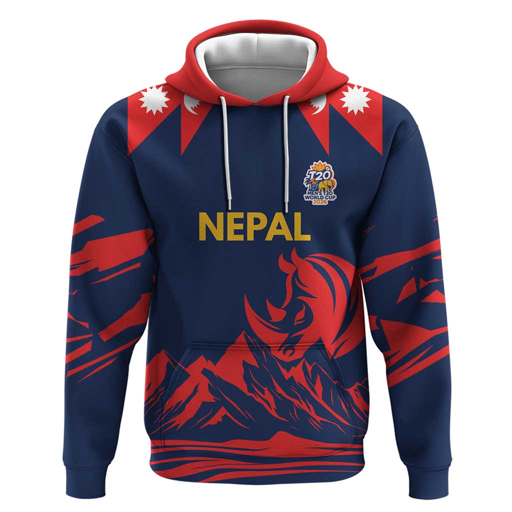 Custom Cricket Nepal East Asia-Pacific Zip Hoodie Nepal Rhinos Champions - Wonder Print Shop