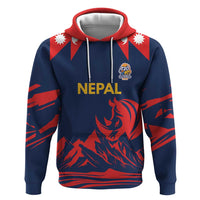 Custom Cricket Nepal East Asia-Pacific Zip Hoodie Nepal Rhinos Champions - Wonder Print Shop