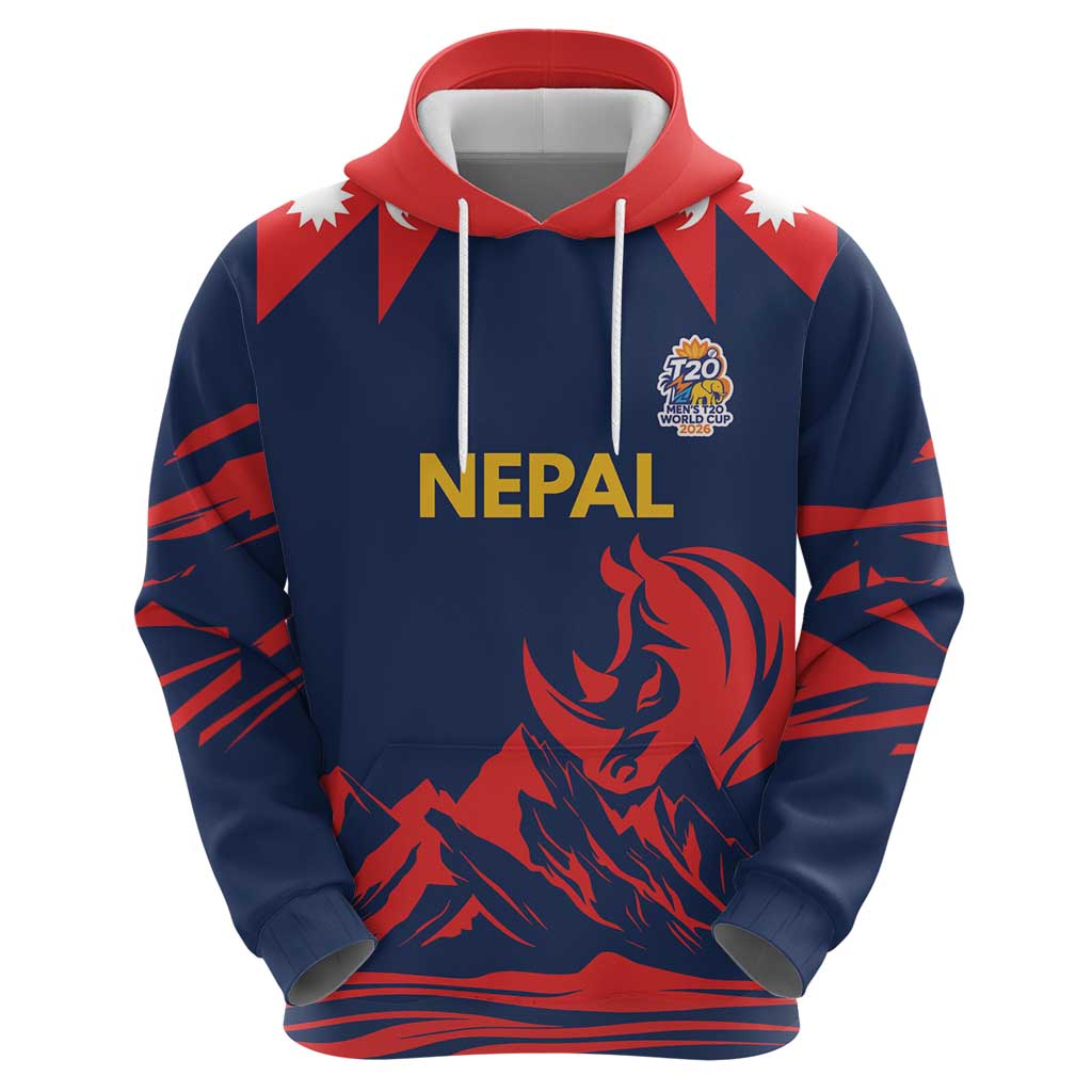 Custom Cricket Nepal East Asia-Pacific Zip Hoodie Nepal Rhinos Champions - Wonder Print Shop