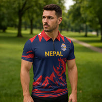 Custom Cricket Nepal East Asia-Pacific Zipper Polo Shirt Nepal Rhinos Champions - Wonder Print Shop