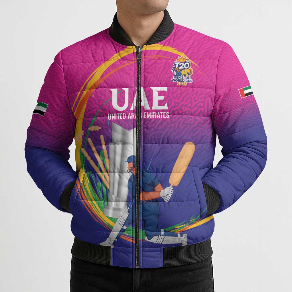 Custom Cricket UAE East Asia-Pacific Bomber Puffer Jacket United Arab Emirates Champions Pride - Wonder Print Shop
