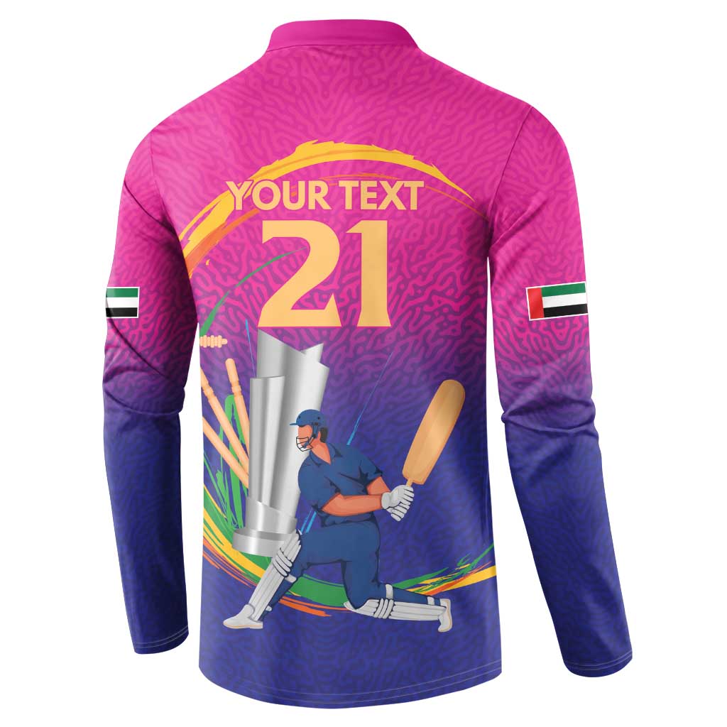 Custom Cricket UAE East Asia-Pacific Button Sweatshirt United Arab Emirates Champions Pride - Wonder Print Shop