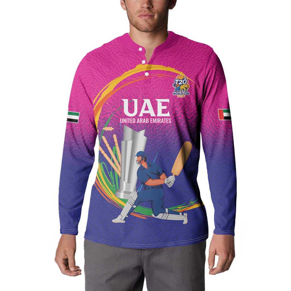 Custom Cricket UAE East Asia-Pacific Button Sweatshirt United Arab Emirates Champions Pride - Wonder Print Shop