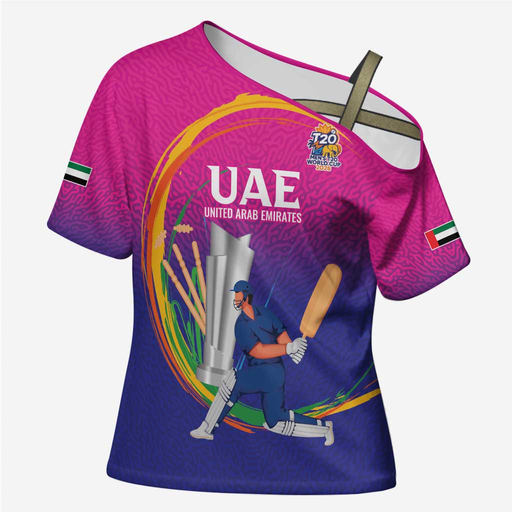 Custom Cricket UAE East Asia-Pacific Cross Shoulder Shirt United Arab Emirates Champions Pride - Wonder Print Shop