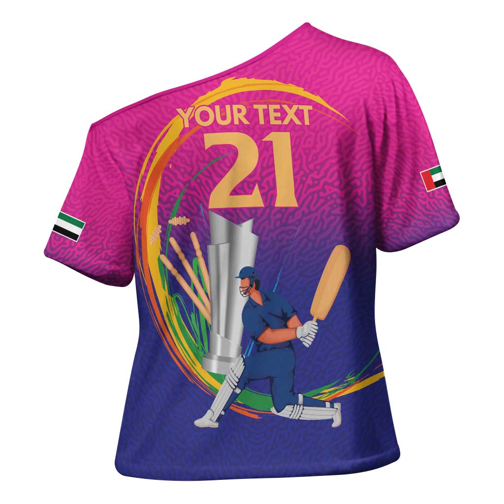 Custom Cricket UAE East Asia-Pacific Cross Shoulder Shirt United Arab Emirates Champions Pride - Wonder Print Shop