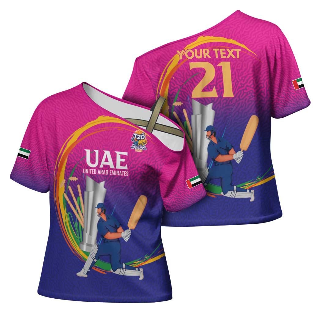 Custom Cricket UAE East Asia-Pacific Cross Shoulder Shirt United Arab Emirates Champions Pride - Wonder Print Shop