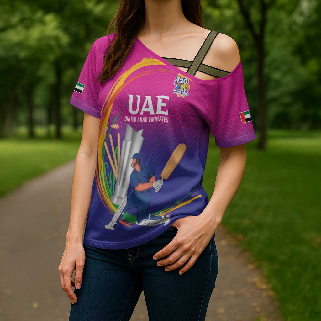 Custom Cricket UAE East Asia-Pacific Cross Shoulder Shirt United Arab Emirates Champions Pride - Wonder Print Shop
