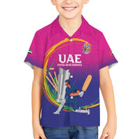 Custom Cricket UAE East Asia-Pacific Kid Hawaiian Shirt United Arab Emirates Champions Pride - Wonder Print Shop