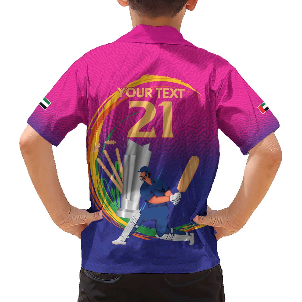 Custom Cricket UAE East Asia-Pacific Kid Hawaiian Shirt United Arab Emirates Champions Pride - Wonder Print Shop