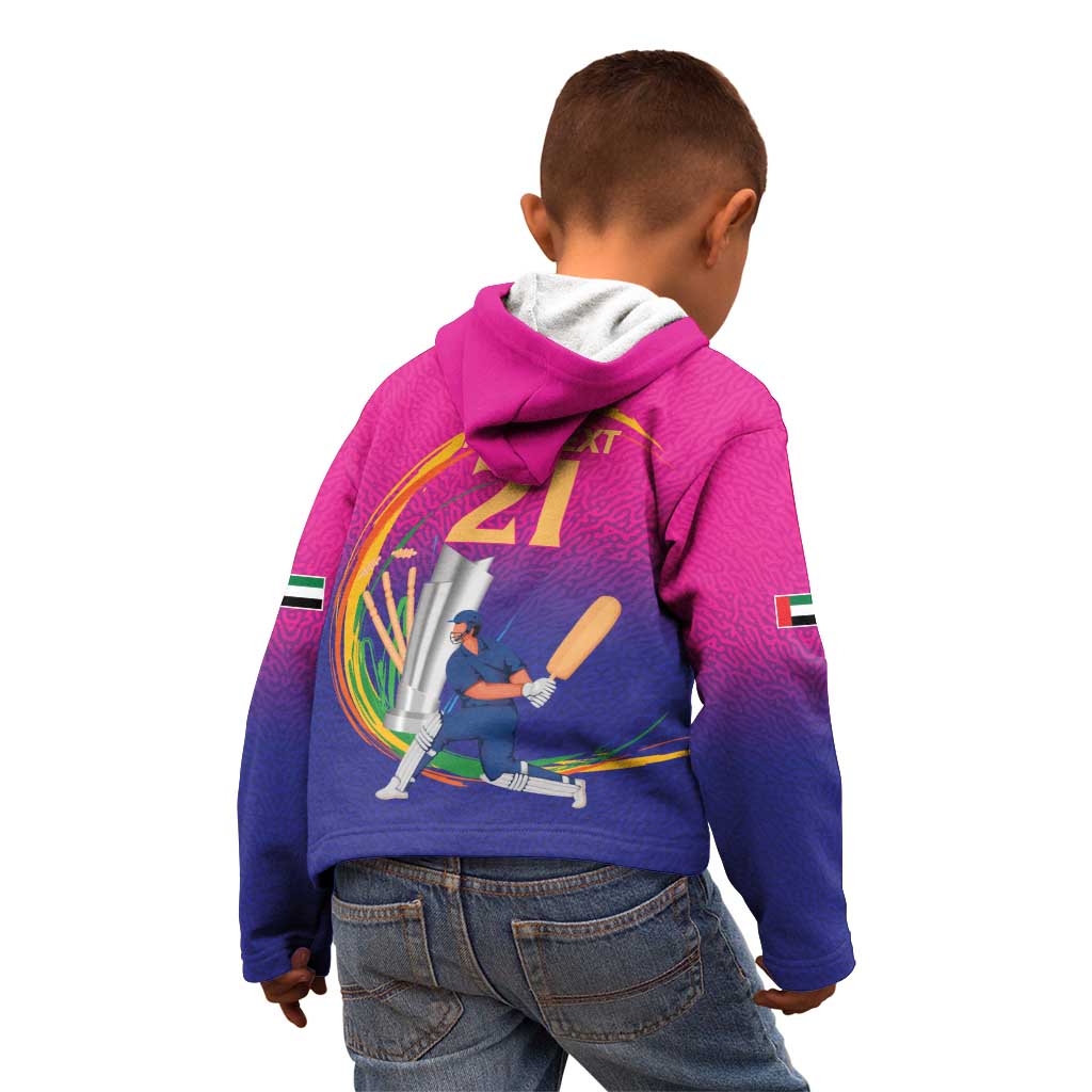 Custom Cricket UAE East Asia-Pacific Kid Hoodie United Arab Emirates Champions Pride - Wonder Print Shop