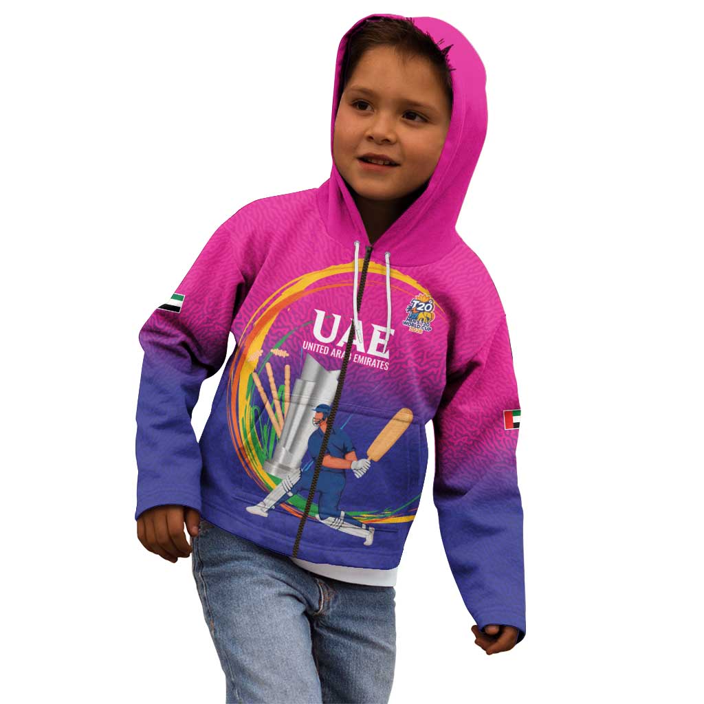 Custom Cricket UAE East Asia-Pacific Kid Hoodie United Arab Emirates Champions Pride - Wonder Print Shop
