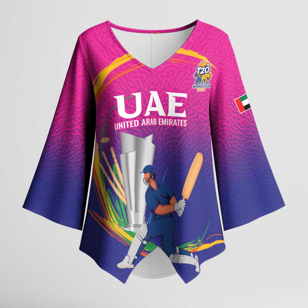 Custom Cricket UAE East Asia-Pacific Kimono Sleeve Blouse United Arab Emirates Champions Pride - Wonder Print Shop