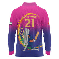 Custom Cricket UAE East Asia-Pacific Long Sleeve Polo Shirt United Arab Emirates Champions Pride - Wonder Print Shop