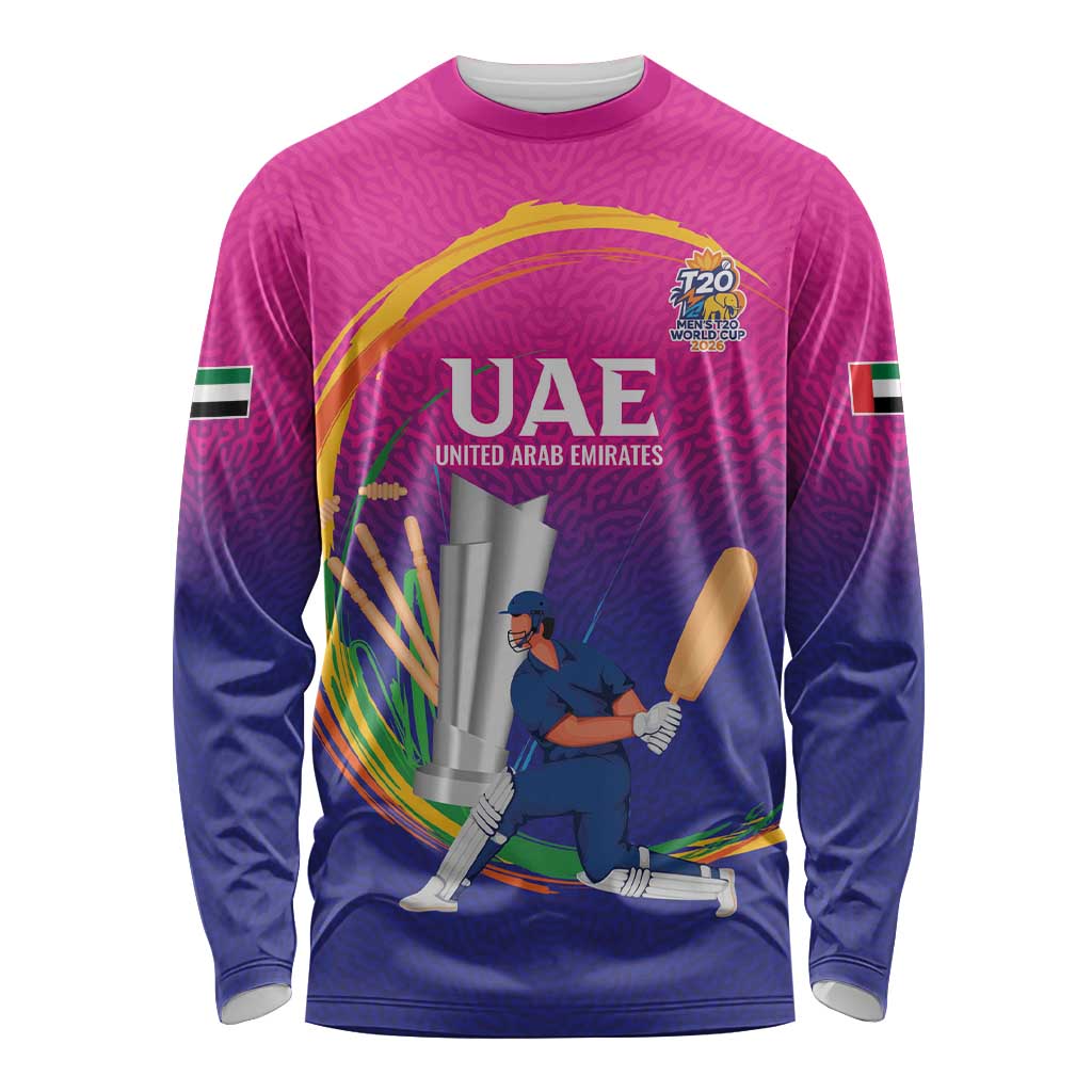 Custom Cricket UAE East Asia-Pacific Long Sleeve Shirt United Arab Emirates Champions Pride - Wonder Print Shop