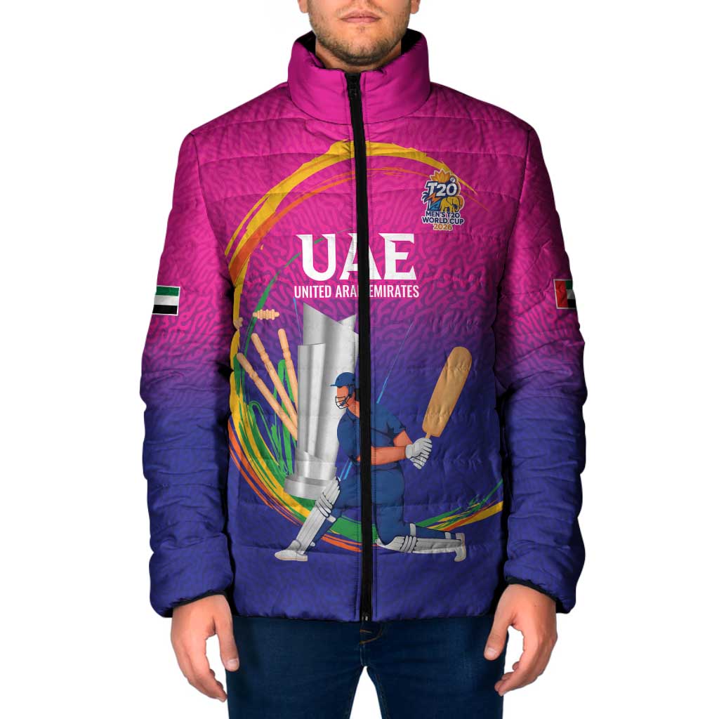 Custom Cricket UAE East Asia-Pacific Padded Jacket United Arab Emirates Champions Pride - Wonder Print Shop