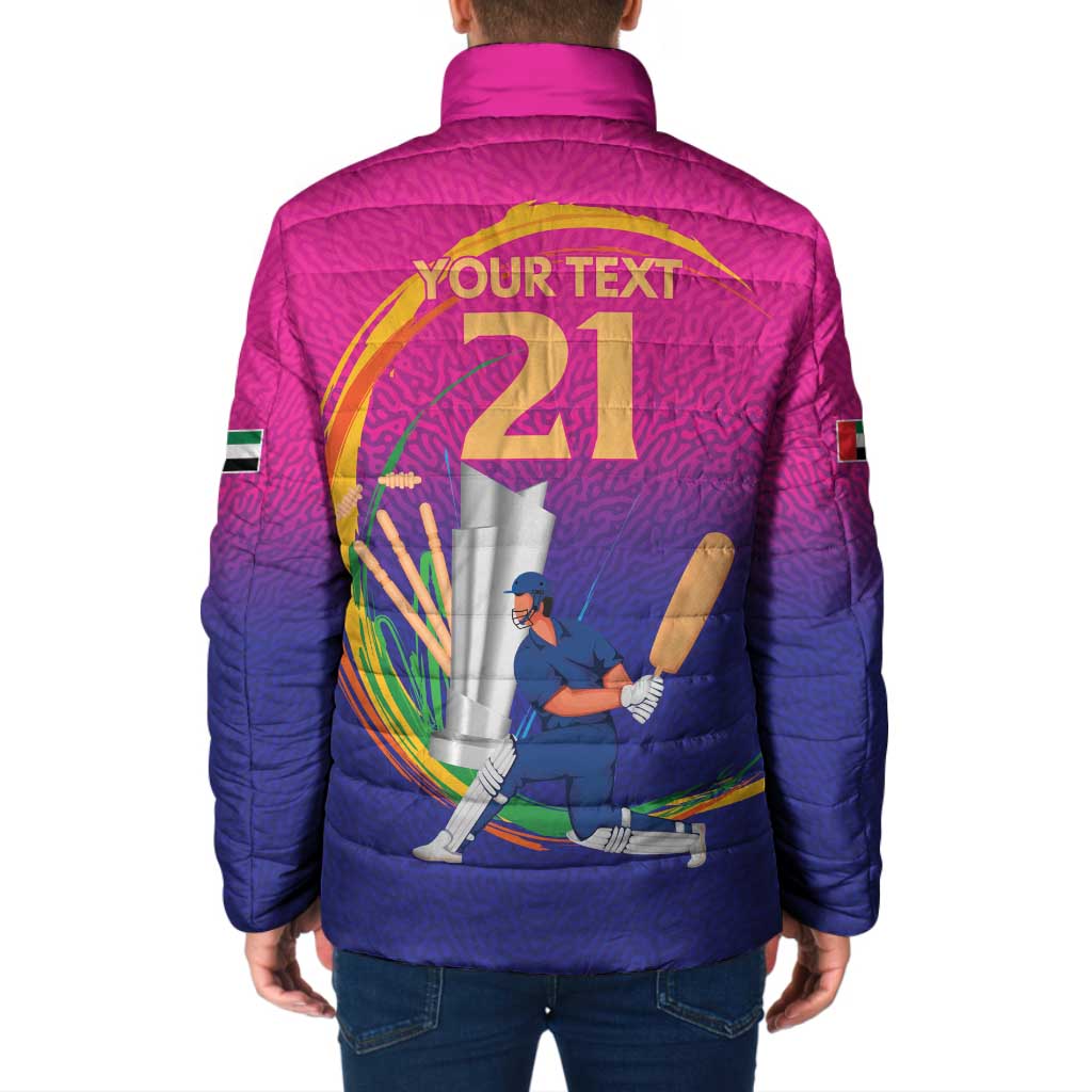 Custom Cricket UAE East Asia-Pacific Padded Jacket United Arab Emirates Champions Pride - Wonder Print Shop