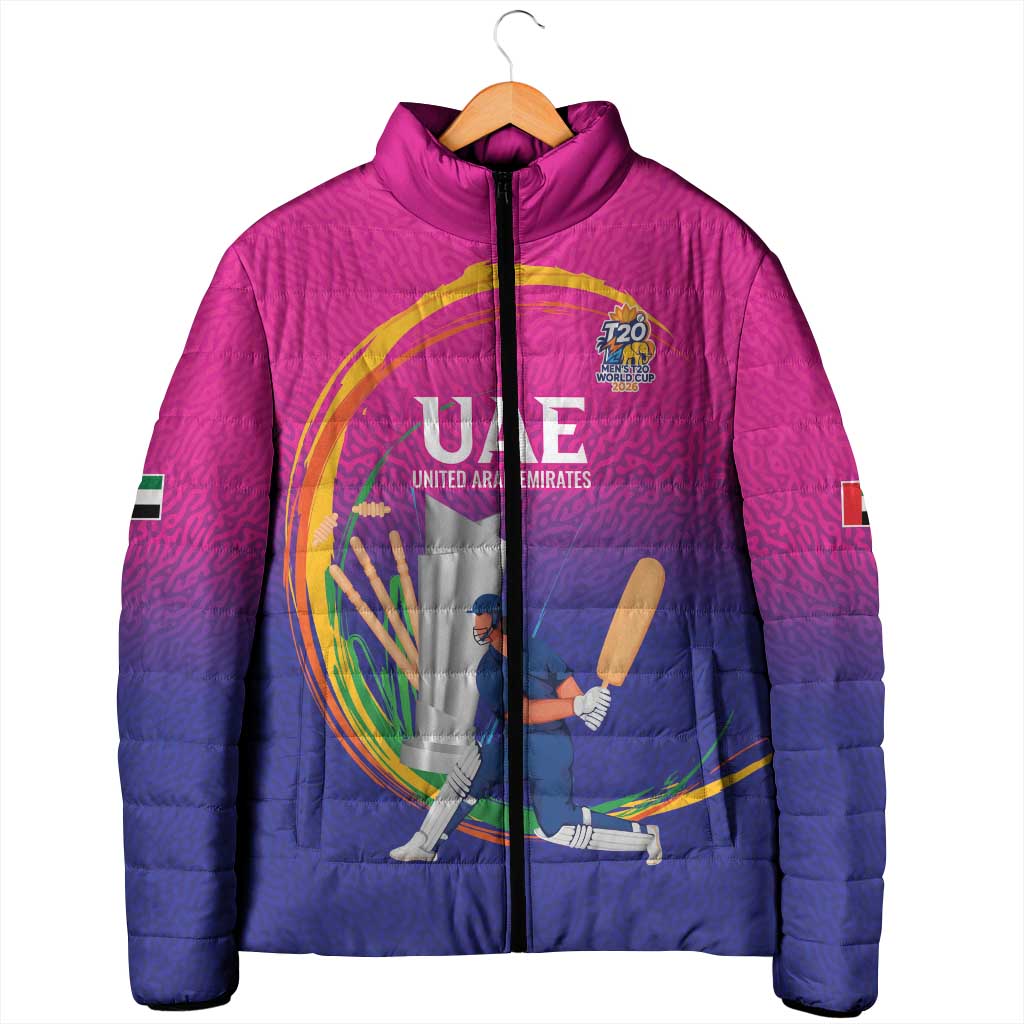 Custom Cricket UAE East Asia-Pacific Padded Jacket United Arab Emirates Champions Pride - Wonder Print Shop