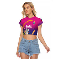 Custom Cricket UAE East Asia-Pacific Raglan Cropped T Shirt United Arab Emirates Champions Pride - Wonder Print Shop