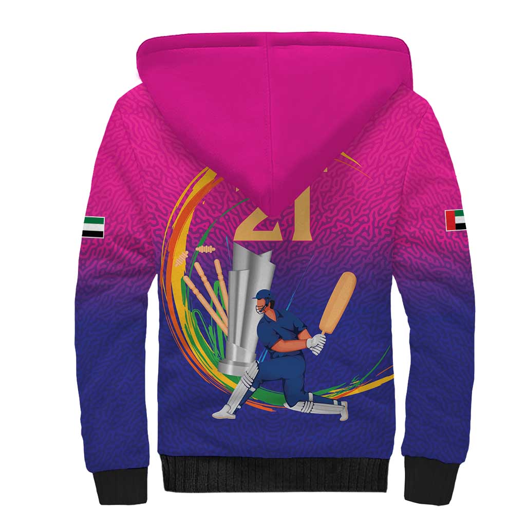 Custom Cricket UAE East Asia-Pacific Sherpa Hoodie United Arab Emirates Champions Pride - Wonder Print Shop