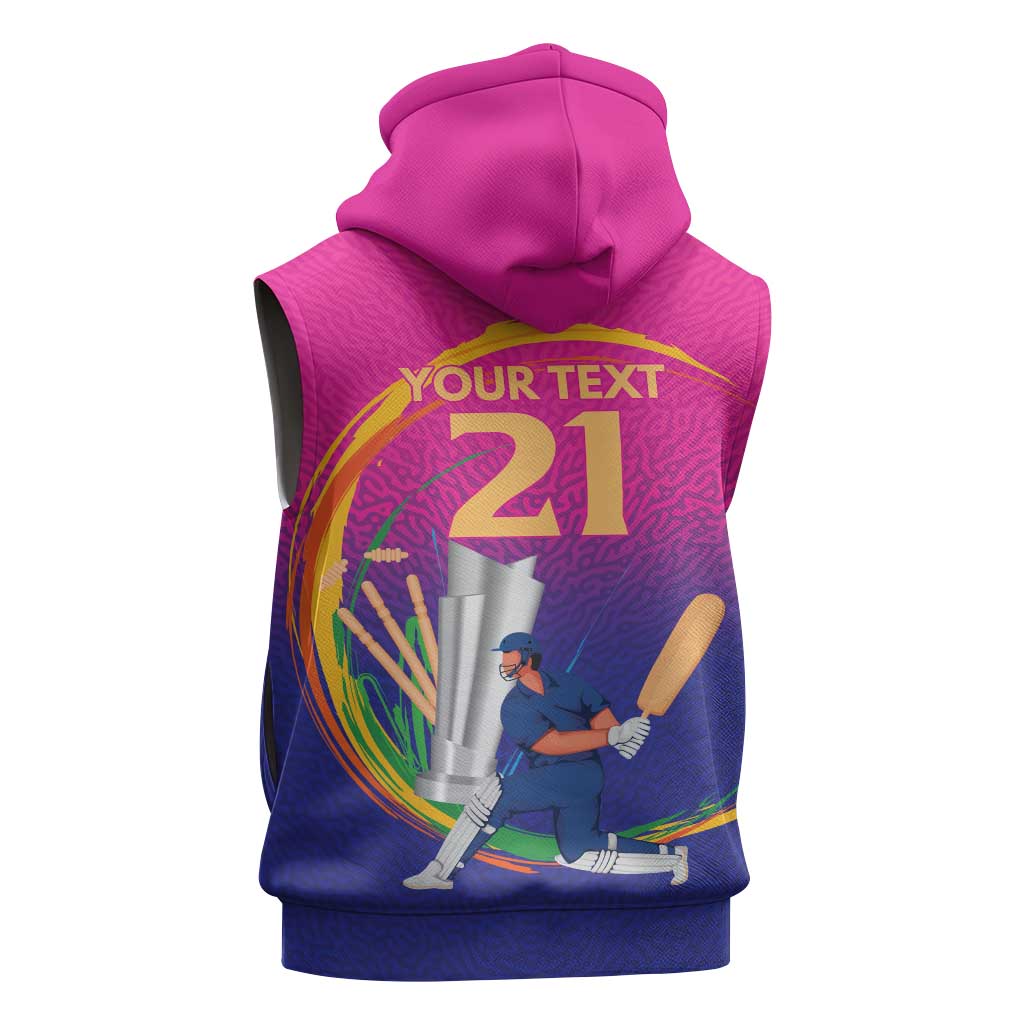 Custom Cricket UAE East Asia-Pacific Sleeveless Hoodie United Arab Emirates Champions Pride - Wonder Print Shop