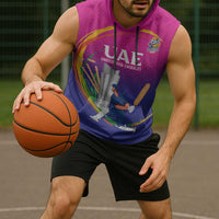 Custom Cricket UAE East Asia-Pacific Sleeveless Hoodie United Arab Emirates Champions Pride - Wonder Print Shop