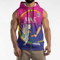 Custom Cricket UAE East Asia-Pacific Sleeveless Zip Hoodie United Arab Emirates Champions Pride - Wonder Print Shop