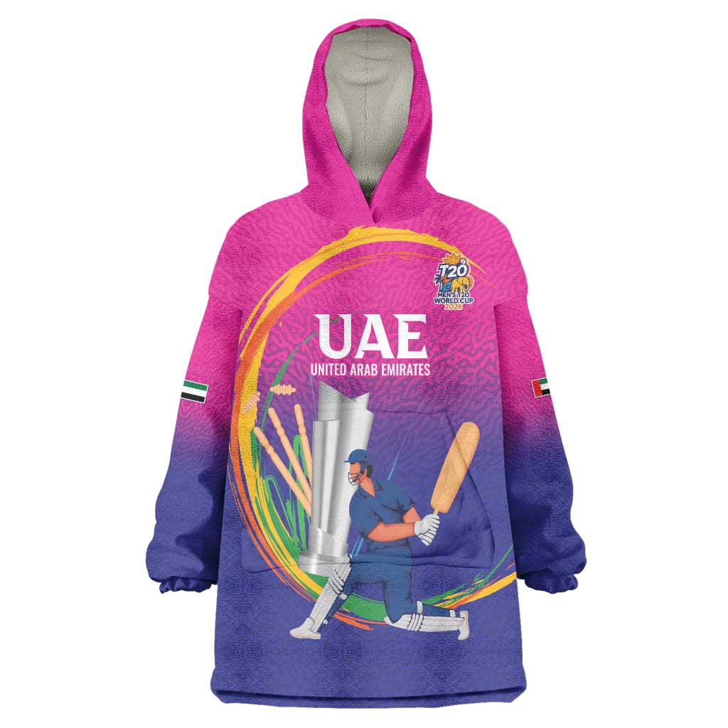 Custom Cricket UAE East Asia-Pacific Wearable Blanket Hoodie United Arab Emirates Champions Pride - Wonder Print Shop