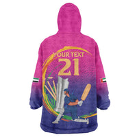 Custom Cricket UAE East Asia-Pacific Wearable Blanket Hoodie United Arab Emirates Champions Pride - Wonder Print Shop