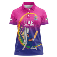 Custom Cricket UAE East Asia-Pacific Women Polo Shirt United Arab Emirates Champions Pride - Wonder Print Shop