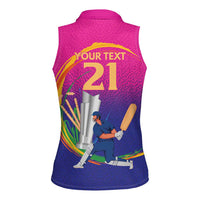 Custom Cricket UAE East Asia-Pacific Women Sleeveless Polo Shirt United Arab Emirates Champions Pride - Wonder Print Shop