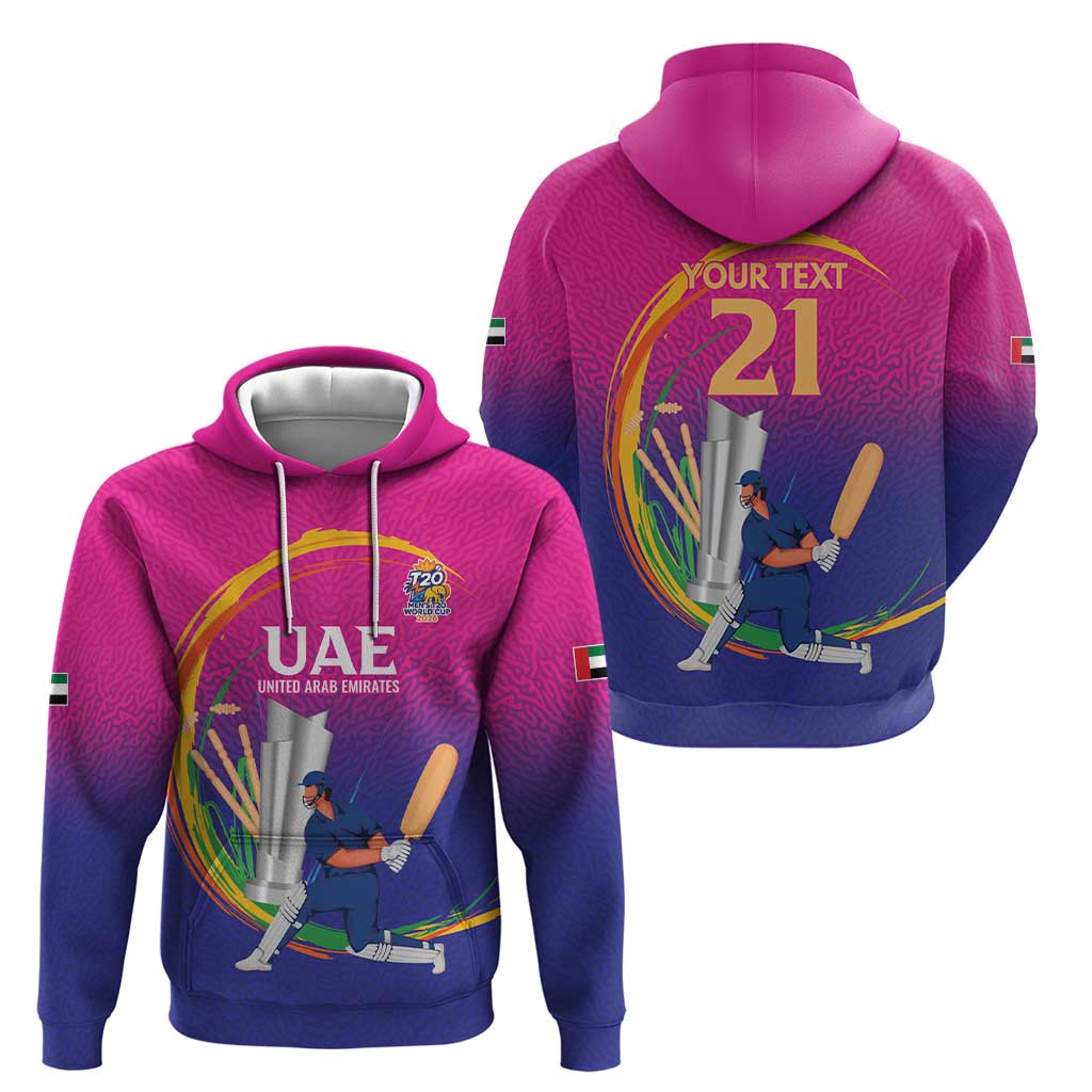 Custom Cricket UAE East Asia-Pacific Zip Hoodie United Arab Emirates Champions Pride - Wonder Print Shop