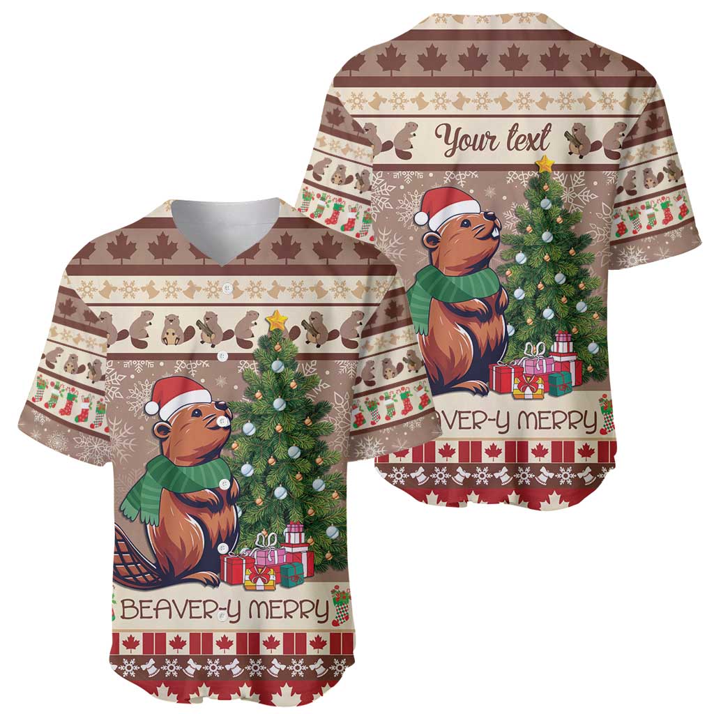 Personalized Beaver-y Merry Baseball Jersey Canada Merry Christmas Beavers LT9 - Wonder Print Shop