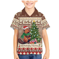 Personalized Beaver-y Merry Family Matching Mermaid Dress and Hawaiian Shirt Canada Merry Christmas Beavers LT9 - Wonder Print Shop