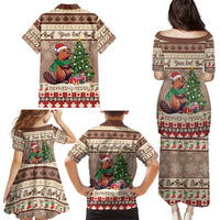 Personalized Beaver-y Merry Family Matching Puletasi and Hawaiian Shirt Canada Merry Christmas Beavers - Wonder Print Shop