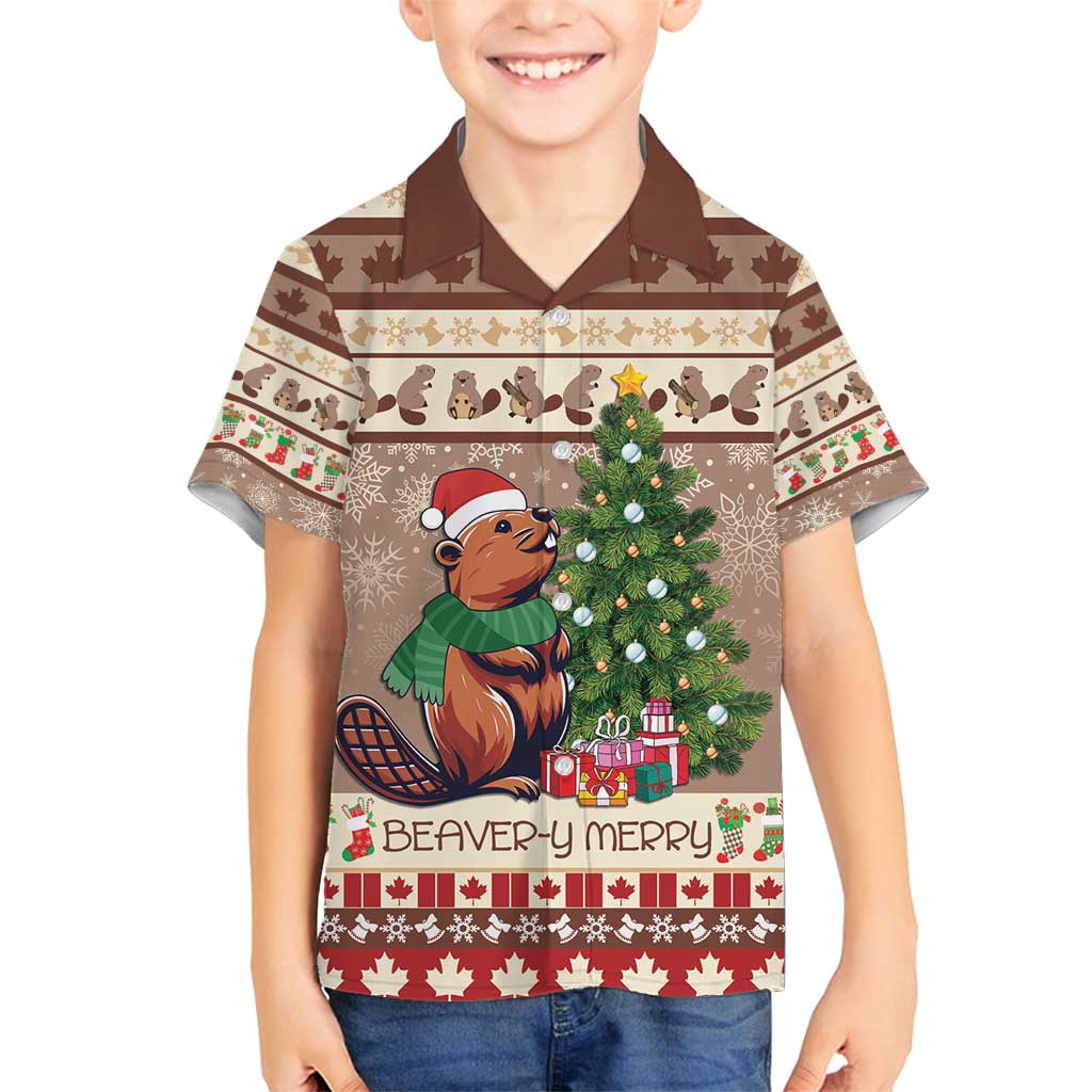 Personalized Beaver-y Merry Family Matching Puletasi and Hawaiian Shirt Canada Merry Christmas Beavers - Wonder Print Shop