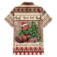 Personalized Beaver-y Merry Family Matching Short Sleeve Bodycon Dress and Hawaiian Shirt Canada Merry Christmas Beavers - Wonder Print Shop