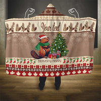 Personalized Beaver-y Merry Hooded Blanket Canada Merry Christmas Beavers