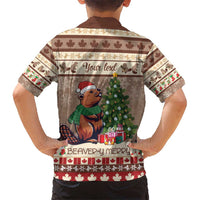 Personalized Beaver-y Merry Kid Hawaiian Shirt Canada Merry Christmas Beavers - Wonder Print Shop
