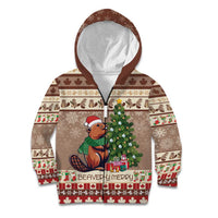 Personalized Beaver-y Merry Kid Hoodie Canada Merry Christmas Beavers - Wonder Print Shop
