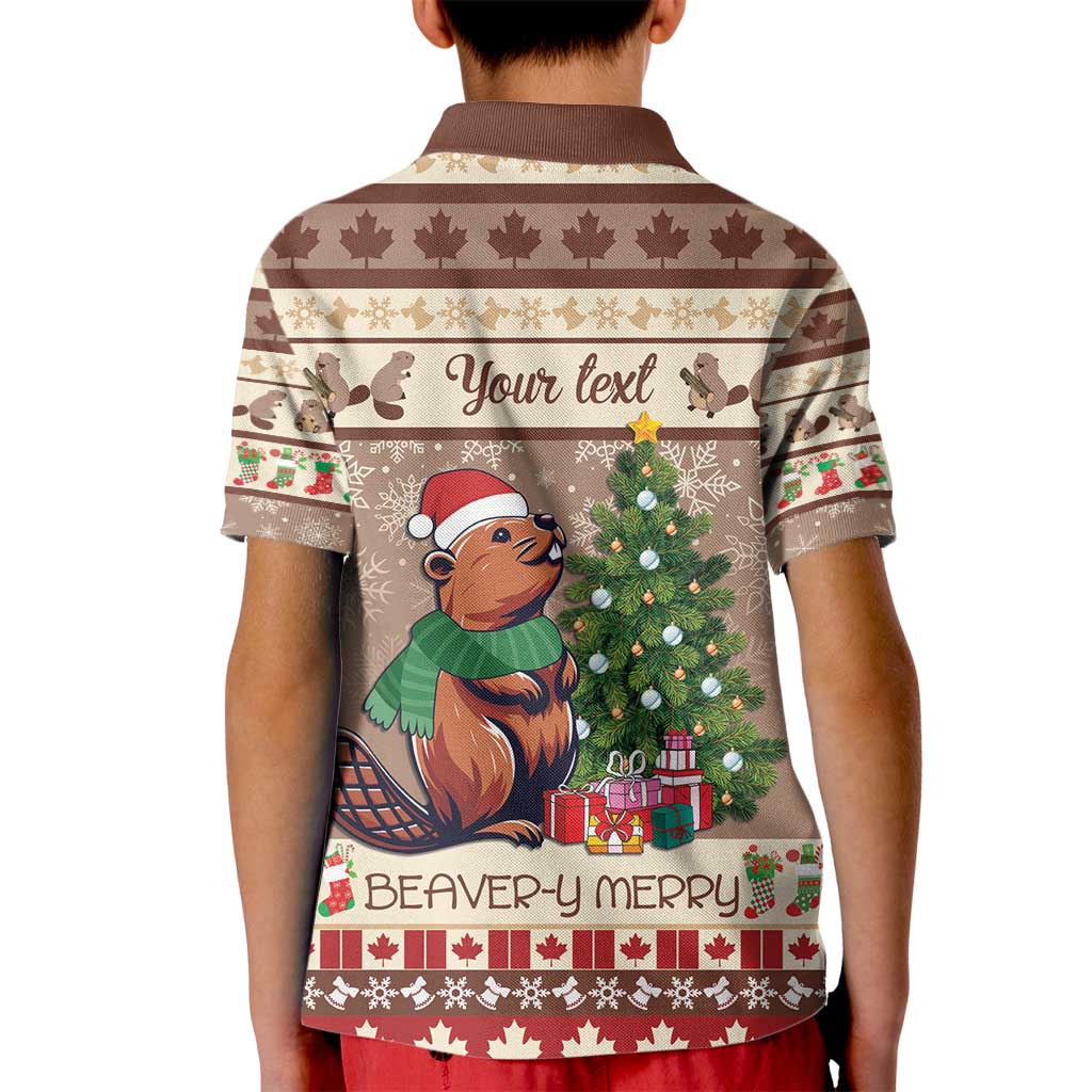 Personalized Beaver-y Merry Kid Polo Shirt Canada Merry Christmas Beavers - Wonder Print Shop