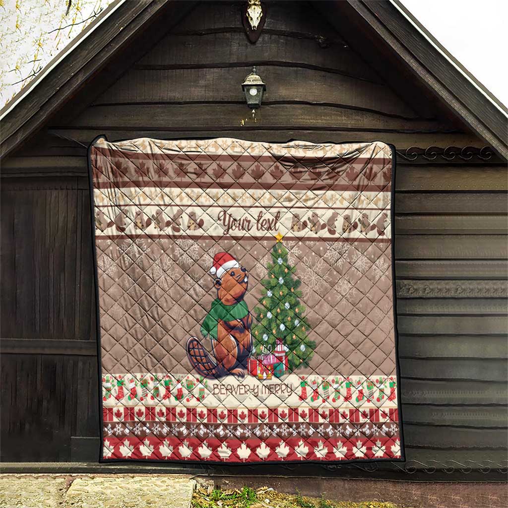Personalized Beaver-y Merry Quilt Canada Merry Christmas Beavers - Wonder Print Shop