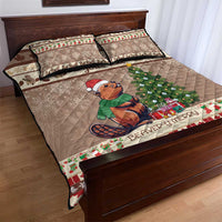 Personalized Beaver-y Merry Quilt Bed Set Canada Merry Christmas Beavers - Wonder Print Shop