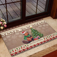 Personalized Beaver-y Merry Rubber Doormat Canada Merry Christmas Beavers - Wonder Print Shop