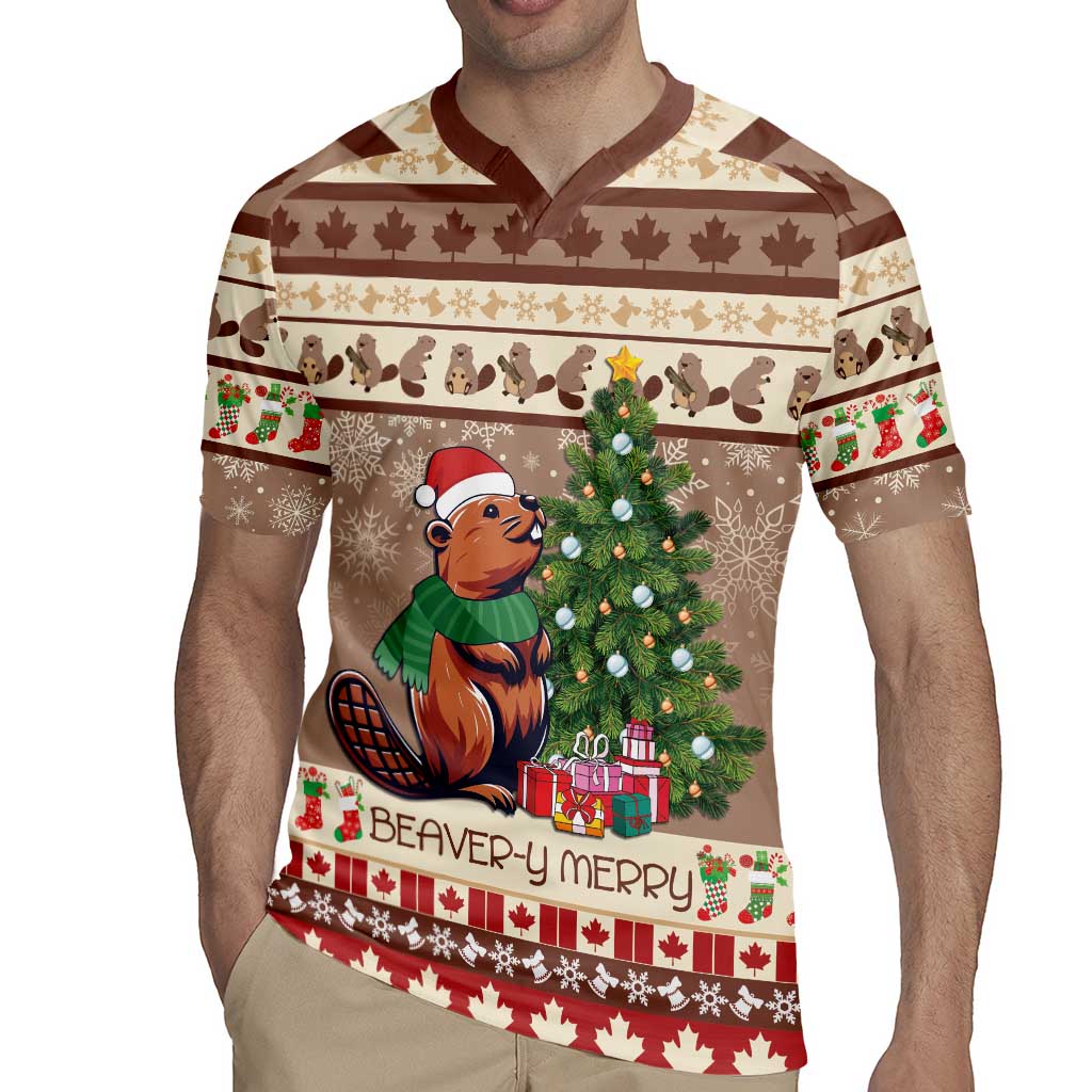 Personalized Beaver-y Merry Rugby Jersey Canada Merry Christmas Beavers - Wonder Print Shop