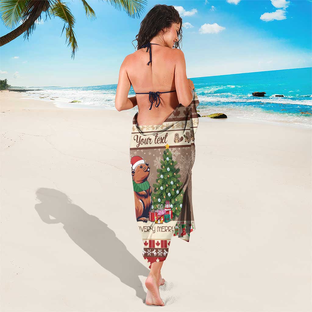 Personalized Beaver-y Merry Sarong Canada Merry Christmas Beavers - Wonder Print Shop